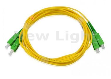 Cabo de remendo do SC APC de FTTH, cabo de fibra ótica do duplex do único modo de 2.0mm/de 3.0mm