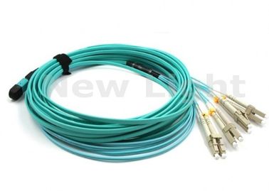 3 cabo de fibra ótica multimodo da costa do cabo OM3 8 do medidor MPO MTP para o módulo de QSFP/SÊNIOR