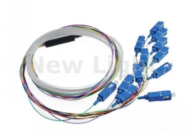 Fibra Pigail 0.9mm do núcleo dos cabos de ligação em ponte 12 da fibra ótica do SC UPC para redes de transmissão de dados