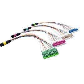 12 fibras ventilam para fora o cabo OM3/OM4 de MTP MPO para gavetas da interconexão