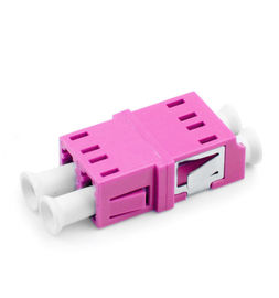 Adaptador da fibra ótica da cor OM4 de Rosa para cabos de remendo frente e verso do LC