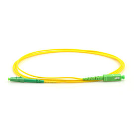 SC amarelo do verde do sc lc do cabo de remendo da fibra ótica de FTTH 5M modo do cabo do LC 2,0 ao único