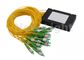 Divisor do PLC do único modo 1x32 do divisor da fibra ótica de FTTH FC APC com o conector de FC APC