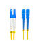 3 medidores de LC à instalação fácil do revestimento amarelo das ligações em ponte da fibra do único modo do SC