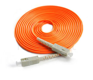 SC/PC - material simples do PVC do cabo alaranjado 50/125 de único modo de cabo de remendo da fibra ótica do SC/PC