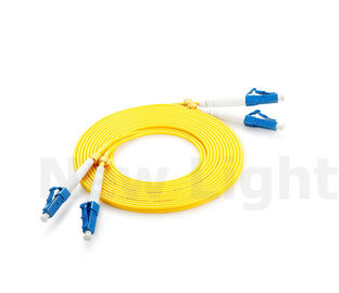 Cabo do amarelo da fibra do duplex do cabo de fibra ótica 3.0mm Lszh do único modo do conector de LC-LC