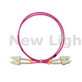 3 medidores de SC - duplex multimodo do cabo de remendo do cabo de fibra ótica do SC com cabo do grampo OM4