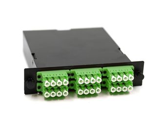 24 cabos de remendo do polonês do PC do adaptador OM5 do LC do verde do módulo do cabo MTP Casstte da fibra 0.9mm