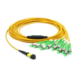 baixa fêmea do cabo da perda de inserção 12F MPO MTP - cabo da fuga do conector da fibra do ST APC