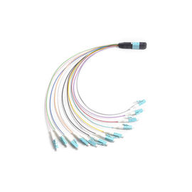 12 F MTP - fuga da fibra ótica MTP MPO do LC 0,9 milímetros de cabo para a caixa do módulo da gaveta de MPO