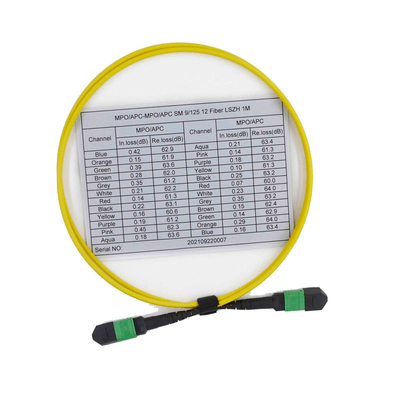comprar Cabo de remendo multimodo da fibra fêmea do cabo 12 de OS2 9/125 MPO MTP online manufacture