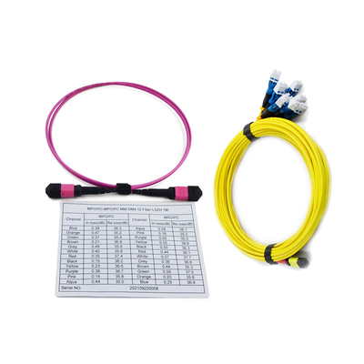 comprar 3.0mm 100G MPO perda de inserção de MPO Jumper Fiber Cable Female Connector 10m à baixa online manufacture