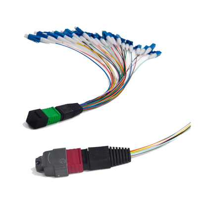 comprar cabo de remendo 10G frente e verso multimodo do círculo MPO MTP de 3.0mm LSZH OM3 OM4 online manufacture