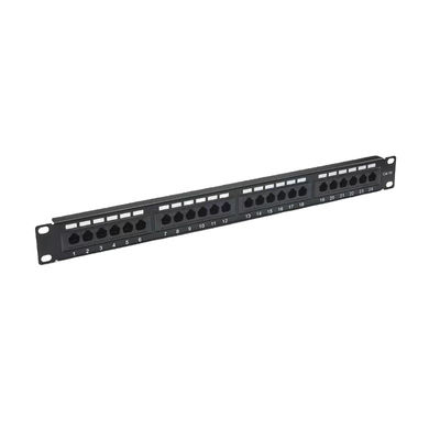 comprar Painel de Patch RJ45 de 24 Portas com Blindagem Metálica Certificado RoHS/UL/CE para Ethernet Cat5e/Cat6/Cat6a/Cat7 online manufacture