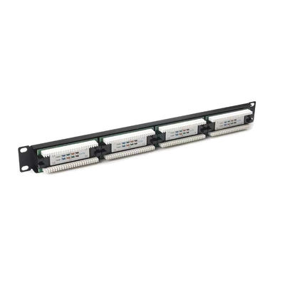 comprar Painel de remendo Ethernet RJ45 montável em rack de 24 portas compatível com cabos Cat5e a Cat7 online manufacture