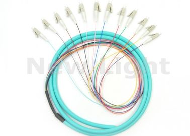 comprar Cabo de remendo verde da fibra do LC OM3, cabo de fibra ótica multimodo do núcleo do comprimento 12 de 1.5M online manufacture