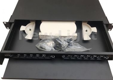 comprar Tipo painel de uma tração de 19 polegadas de remendo de fibra da montagem em rack do porto do quadro de distribuição 12 da fibra ótica online manufacture