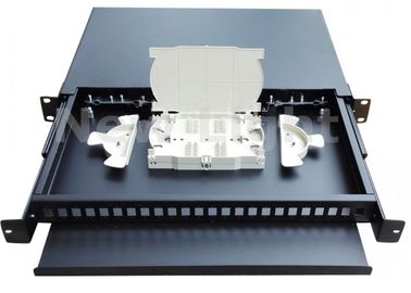 comprar Tipo interno 24 montagem em rack da tração do quadro de distribuição de uma fibra ótica de 19 polegadas do painel de remendo do porto online manufacture