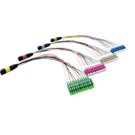 comprar 12 fibras ventilam para fora o cabo OM3/OM4 de MTP MPO para gavetas da interconexão online manufacture