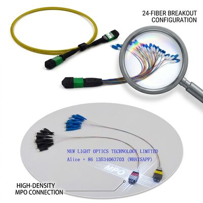 Comprar Ultra-Low Insertion Loss MPO MTP Patch Cord ≤ 0,35 dB 3,0 mm LSZH 12-Fiber para Centros de Dados de Alta Largura de Banda 10G 40G 100G online manufacture
