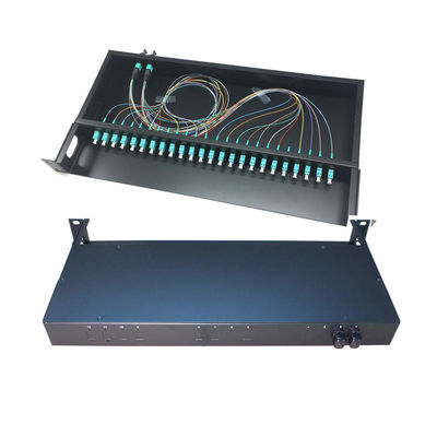 comprar Painel de Fibra Óptica MPO/MTP de 24 Fibras para Rack 1U com Estrutura Padrão de 19 Polegadas online manufacture
