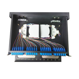 comprar Submeta o material montado da fibra SPECC da polegada 48/96 do painel de remendo 2U da fibra ótica de MPO/MTP 3U 19 online manufacture