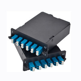 comprar 2x MPO-12 ao duplex de 12x LC, datilografam A, 24 gavetas multimodos das fibras OM3 FHD MPO online manufacture