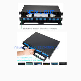 comprar Tamanho padrão preto do porto 1U da fibra ótica 24 do painel de remendo do LC/SC/ST/FC online manufacture