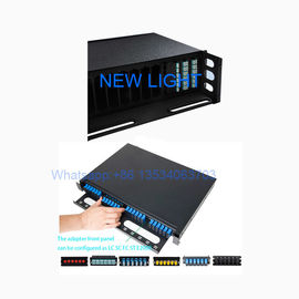 comprar tamanho padrão LC de painel de remendo da fibra ótica do preto de 1U 2U 3U/porto do SC/ST/FC online manufacture