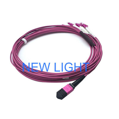 comprar LSZH Jacket OM3 Multimode MPO Trunk Cable Female para 4 DX SC Fiber Optical Patch Cable online manufacture