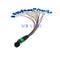 Baixas cores do diâmetro 12 da manutenção programada 0.9mm do cabo de fibra ótica da perda de inserção MPO