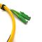 PVC amarelo da manutenção programada DX do conector do tampão do metal do APC da fibra ótica do cabo de remendo de Outjacket E2000 interno