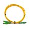 PVC amarelo da manutenção programada DX do conector do tampão do metal do APC da fibra ótica do cabo de remendo de Outjacket E2000 interno