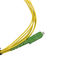 Conector do verde do SC APC do cabo de remendo da fibra ótica da palavra simples 2.0mm do único modo