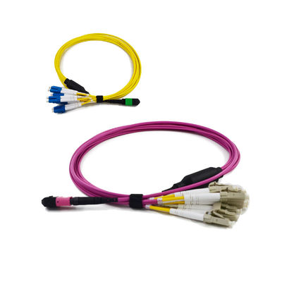 Cabos MTP/MPO de alta fiabilidade com baixo PDL QSFP compatível com fibra de salto com design compacto