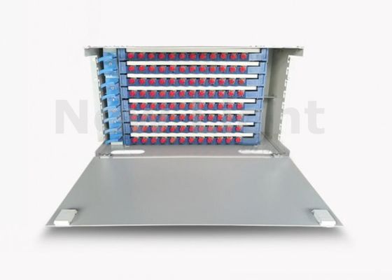 Painel de Fibra Óptica de 19 Polegadas e 96 Portas para Montagem em Rack ODF Quadro de Distribuição de Fibra Óptica para FTTX FTTH