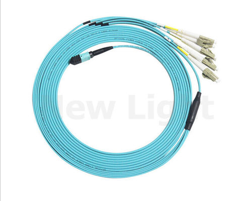 12 núcleo OM3 MPO MTP Cable 3.0mm Female para LC Fanout Fiber Optic Patch Cord