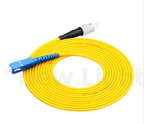 FC-SC Single Mode Fiber Optic Patch Cord com 3,0 mm de diâmetro e baixa perda de inserção