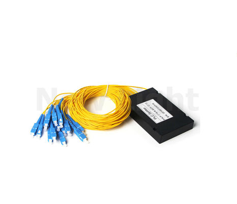 Divisor PLC de fibra óptica monomodo WDM com opções de 1x2 a 64 núcleos e baixa perda de inserção, em conformidade com Telcordia GR-1209 e GR-1221