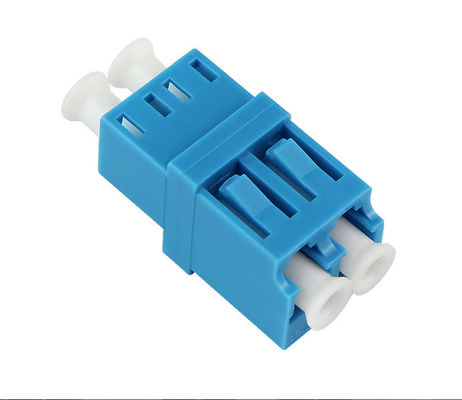 Adaptador de fibra óptica LC azul Duplex de modo único de tipo comum com material plástico e baixa perda de inserção