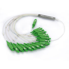 Único modo 1 x 16 do mini divisor inoxidável da fibra ótica/32 conectores do SC APC
