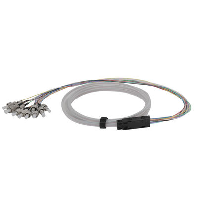 0.9mm 12 Fibras Monomodo Pigtail com Conector ST e Jaqueta de PVC