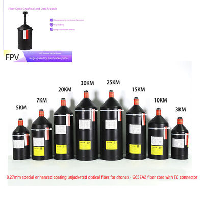 UAV de fibra óptica de nível militar com transmissão de dados de alta velocidade, fibra de modo único e caixa de liga de alumínio para operações de defesa