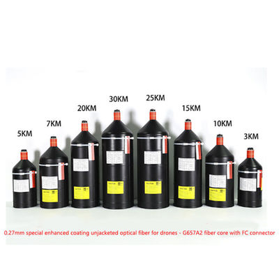 Cabos de fibra óptica de UAV de nível militar com transmissão de 0-20 Km de modo único e resistência a temperaturas extremas para transmissão segura de dados