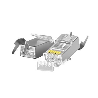 Conector RJ45 de desempenho de alta velocidade de 10 Gbps com botas metálicas e certificação Fluke