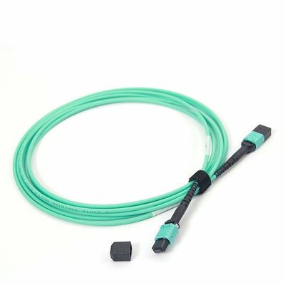Cabo de Fibra Óptica MPO para MPO Feminino OM4 50/125 24 Fibras Multimodo com Material LSZH Comprimento 10 pés