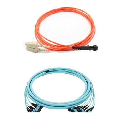 Cabo de remendo de fibra óptica MPO MTP para data center 40G 100G, pronto para uso, com 12 fibras em um conector para cabeamento de alta densidade