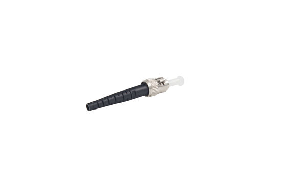 Conector de Fibra Óptica ST Monomodo 2.0mm com Material Metálico e Boot de Rede Preto