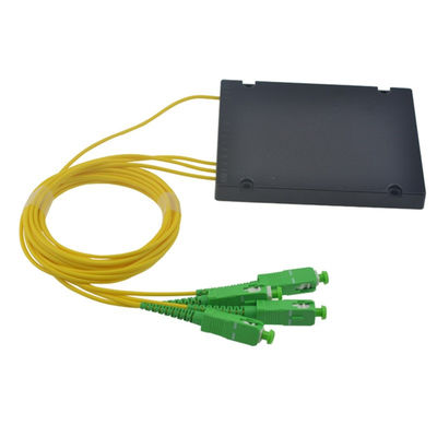 Divisor de Fibra Óptica em Caixa ABS com Conector SC para Rede FTTH 1x4 Tipo PLC