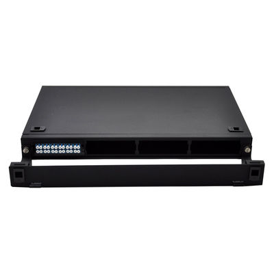 1U Rack Mountable Fiber Optic Patch Panel com 96 núcleos LC e 4x MTP-24 Cassetes para Data Centers de Alta Densidade